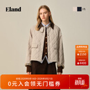 ELAND【暖格绗缝棉服】【特氟龙三防】衣恋菱格廓形外套26新款 浅卡其色(36)L/Beige S /160