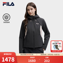 FILA 斐乐官方女士棉服2026冬新款休闲拼色连帽外套修身保暖上衣 碳素黑灰-CC M 165/84A/M
