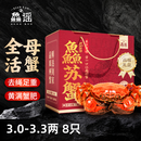 【活蟹】鱻谣大闸蟹全母3.0-3.3两4对8只去绳足重鲜活螃蟹现货生鲜蟹礼盒兴化 节日送礼