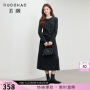 三彩大码女装2026冬季新款针织上衣A字半身裙两件套装微胖MM 寂静灰 3XL 175/104B
