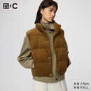 优衣库灯芯绒棉服背心女装男装合作款487845 35 浅褐色 L