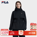 FILA【王安宇推荐】斐乐收腰风衣外套26冬季新款女轻商务连帽上衣 传奇蓝-NV M 165/84A/M