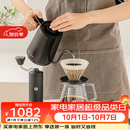 泰摩进阶手冲咖啡套装礼盒 温控手冲咖啡壶磨豆机便携咖啡机生日礼物 进阶型套装-【栗子C5|曜石黑】