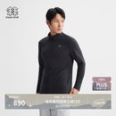 KOLON SPORT/可隆户外吸湿速干T恤 男士S-FUNCTIONAL半拉链长袖上衣 LHZT6AN023-BK 黑色 L 175/96A
