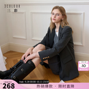 三彩【抗皱】2026春秋新款西装外套垫肩小西服长袖一粒扣通勤气质Z 深邃灰 S 155/80A