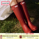 HUNTER雨靴户外露营女鞋惠灵顿经典英伦防水防滑骑士靴女长筒女靴高筒靴 哑光军红色/MLR 38