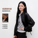 JD FASHION海宁绵羊皮真皮皮衣女2026秋新款韩系短款夹克外套廓版机车时髦