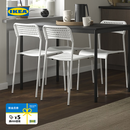 宜家（IKEA）SANDSBERG桑德贝利椅子餐椅成人凳子靠背椅奶油简约家用 白色椅子