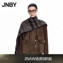 江南布衣（JNBY）【商场同款】26秋新品皮衣羊皮革绒翻领复古外套5Q9A10610 201/暗咖 M