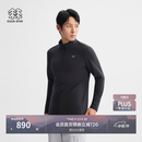 KOLON SPORT/可隆户外吸湿速干T恤 男士S-FUNCTIONAL半拉链长袖上衣 LHZT6AN023-BK 黑色 L 175/96A
