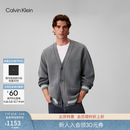 Calvin KleinJeans【学院风开衫】26早秋新款男女美式ck提花V领针织外套毛衣 P7E-英雄灰 XS