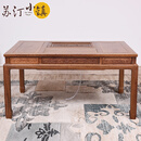 苏汀小镇红木家具非洲鸡翅木（学名：非洲崖豆木）茶桌椅组合实木 中式仿古客厅泡茶桌品茶桌休闲桌 长98*宽60*高71cm