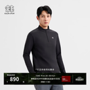KOLON SPORT/可隆户外休闲衣 男士接触凉感UPF40+微拉绒长袖T恤 LHZT6AN045-BK 黑色 L 175/96A