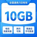 验证码确认下单 全国电信10GB流量包 5天有效 限速后不可提速 全国