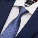 诺斯.马丁高端真丝领带免打结男士商务懒人拉链易拉得蓝色含领夹2件BB00A9