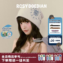 ROSYDOEDIAN 圆圆的脑壳 纯棉冷帽包头堆堆帽防风大头围显脸小帽子头饰防风帽 米白色