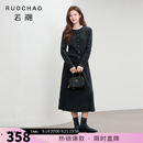 三彩大码女装2026冬季新款针织上衣A字半身裙两件套装微胖MM 寂静灰 3XL 175/104B