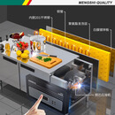 猛世（mengshi）冷冻商用冷柜厨房冰箱奶茶店设备全套纯铜管平冷不锈钢保鲜操作台冰柜MS-LD1570 企业采购