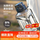 乐扣乐扣（LOCK&LOCK）小水库大容量塑料运动水杯户外冷水壶刻度把手男女杯子2.2L灰色