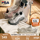 FILA鱼刺3代|斐乐官方老爹鞋26夏季新款女鞋百搭透气厚底增高休闲鞋 藕灰/雨雾灰-VN 37.5