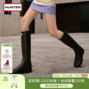 HUNTER【修饰腿型】户外露营女鞋Refined防水防滑高筒靴长筒靴网红女靴  哑光黑色/黑红色logo/BLK 39