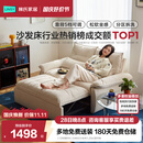 林氏家居沙发客厅2026新款小户型可拆洗折叠沙发床一体两用折叠床G064 【12防猫抓布】贝母白|沙发床 1.55m|豪华版