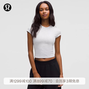 lululemon丨女士棉混纺短款短袖 T 恤 *学院风 LW3JO0S 杂色核心超浅灰/浅象牙白 S