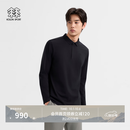 KOLON SPORT/可隆SECO长袖POLO 男子户外UPF40+吸湿速干消臭抗菌T恤 LHPT6AT835-BK 黑色 XL 180/100A