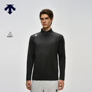 迪桑特（DESCENTE）TRAINING系列柔软亲肤吸湿速干半拉链立领男士长袖T恤新品 BK-黑色 XL (180/100A)