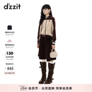 DZZIT【刘浩存同款】地素短裤冬季美拉德灯芯绒五分裤女3J4Q104 棕色 S