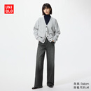 优衣库EZY宽松直筒牛仔裤/水洗产品常规款女装482281 490995 490995/07青灰色 M
