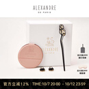 亚历山大（ALEXANDRE DE PARIS）极简山茶发簪定制礼盒套装复古风发簪送女朋友礼物 Y米色