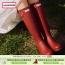 HUNTER雨靴户外露营女鞋惠灵顿经典英伦防水防滑骑士靴女长筒女靴高筒靴 哑光军红色/MLR 37