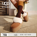 UGG秋季女士包头厚底LOGO松紧带休闲懒人毛毛鞋 1113474 CHE | 栗色 38 39码及以下建议拍大一码