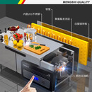 猛世（mengshi）冷藏商用冷柜厨房冰箱奶茶店设备全套纯铜管平冷不锈钢保鲜操作台冰柜MS-LC1860 企业采购
