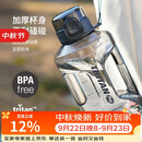 乐扣乐扣（LOCK&LOCK）小水库大容量塑料运动水杯户外冷水壶刻度把手男女杯子2.2L灰色