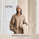 1436【1436 无染藏墨系列】无染色羊绒26秋冬圆领绞花慵懒女士羊绒衫 小麦驼 S