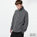 优衣库souffle yarn舒芙蕾针织开衫/长袖男装/毛衣毛衫外套487942 08 深灰色 M
