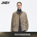 江南布衣（JNBY）【商场同款】26秋新品皮衣羊皮革绒翻领复古外套5Q9A10610 212/浅灰卡其 L