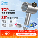 美的（Midea）8亿等离子护发电吹风 家用负离子护发吹风筒 1800W大功率快干吹风机FJ308银 节日礼物