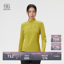 KOLON SPORT/可隆户外吸湿速干T恤 女士S-FUNCTIONAL半拉链长袖上衣 LKZT6SN026-YG 黄绿色 M 165/88A