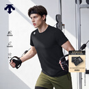 迪桑特（DESCENTE）TRAINING系列男士D-TOUGH亲肤透气圆领运动短袖T恤新品 BW-黑色 (白色LOGO) L (175/96A)