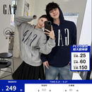 盖璞Gap男女装2026秋新品logo胶印抓绒连帽开衫宽松卫衣1SS623907 海军蓝 S (165/88A)亚洲尺码