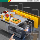 猛世（mengshi）冷冻工作台商用冷柜厨房冰箱奶茶店设备全套保鲜工作台不锈钢操作台冰柜(带背板)MS-LD2060