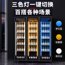乐亿创展示柜酒水冰箱冰柜商用保鲜柜全屏冷饮柜饮料柜 网红高清除雾款 小四门2000*600*2010三色灯