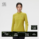 KOLON SPORT/可隆户外吸湿速干T恤 女士S-FUNCTIONAL半拉链长袖上衣 LKZT6SN026-YG 黄绿色 M 165/88A