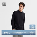 KOLON SPORT/可隆SECO长袖POLO 男子户外UPF40+吸湿速干消臭抗菌T恤 LHPT6AT835-BK 黑色 XL 180/100A
