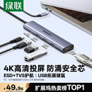 绿联Type-C扩展坞转HDMI拓展坞投屏接口转换器转接头USB适用于兼容雷电4苹果MacBook笔记本电脑iPad