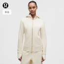lululemon丨Scuba™ Evolve 女士经典剪裁拉链连帽衫 LW3LH6S 浅象牙白/金 M