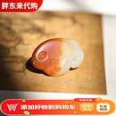 胖东来代购同款新疆和田玉籽料红皮鱼吊坠鱼跃龙门挂件手把件